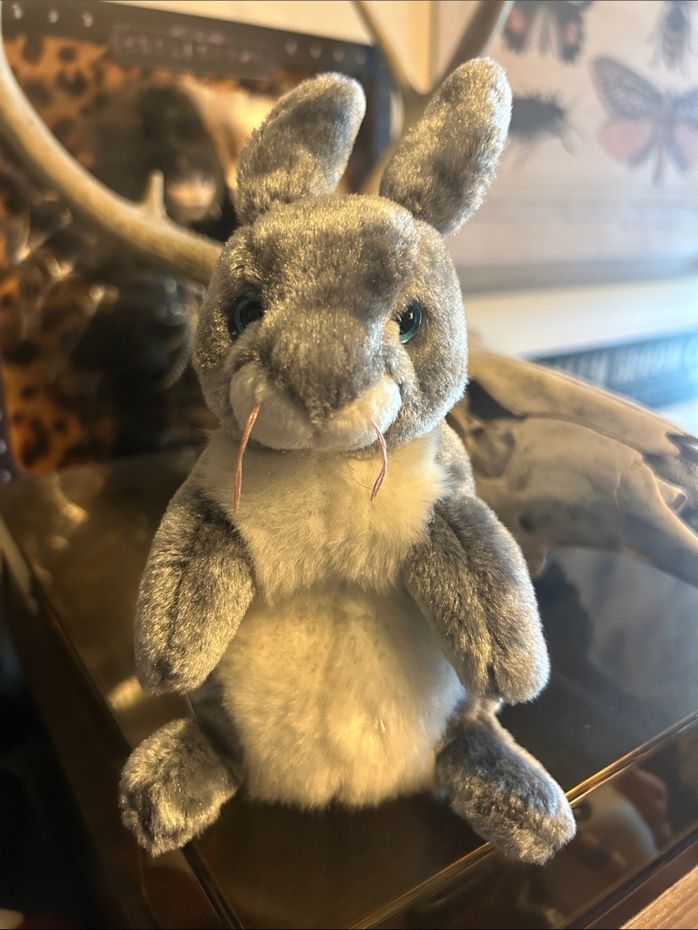 Gray & Cream Rabbit Beanie Baby